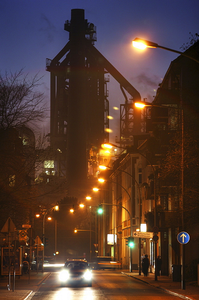 One of four new blast furnaces which produce 11.5 million tonnes of pig iron annually, ThyssenKrupp Steelworks, Duisburg, North Rhine-Westphalia, Germany, Europe