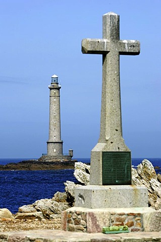 FRA, France, Normandy: Mot western point of Normandy, Cap de la Hague. St.Germain des Vaux. Lighthouse Goury.