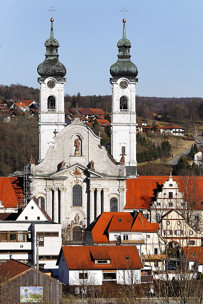 Baroque cathedral in Zwiefalten, Swabian Alb, Baden-Wuerttemberg, Germany, Europe