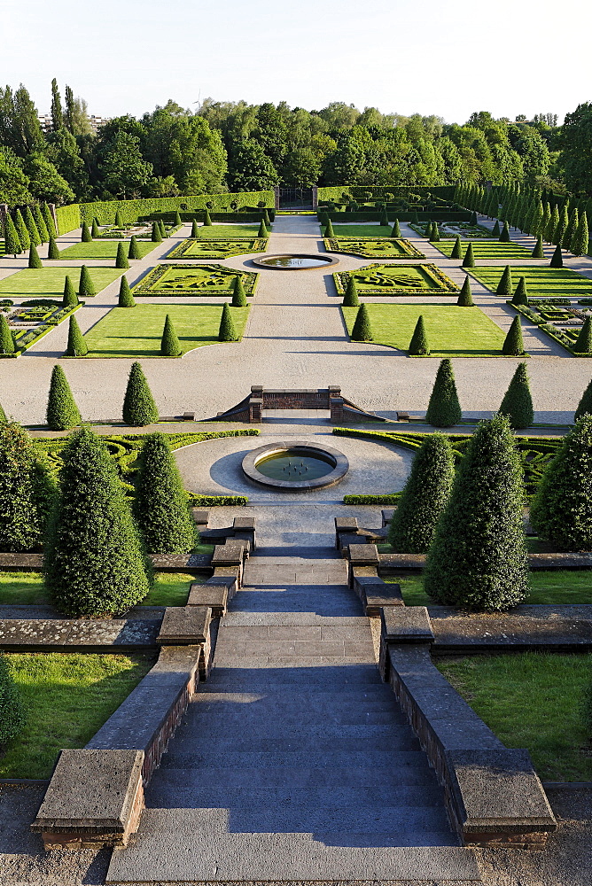 Terrace Garden, Kamp Abbey, reconstructed baroque garden, Kamp-Lintfort, Lower Rhineland, North Rhine Westphalia, Germany, Europe