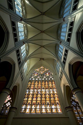 West window at the cathedral of Altenberg, NRW, Germany