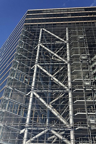 High-rise citygate, detail of the front, Duesseldorf, NRW, Germany