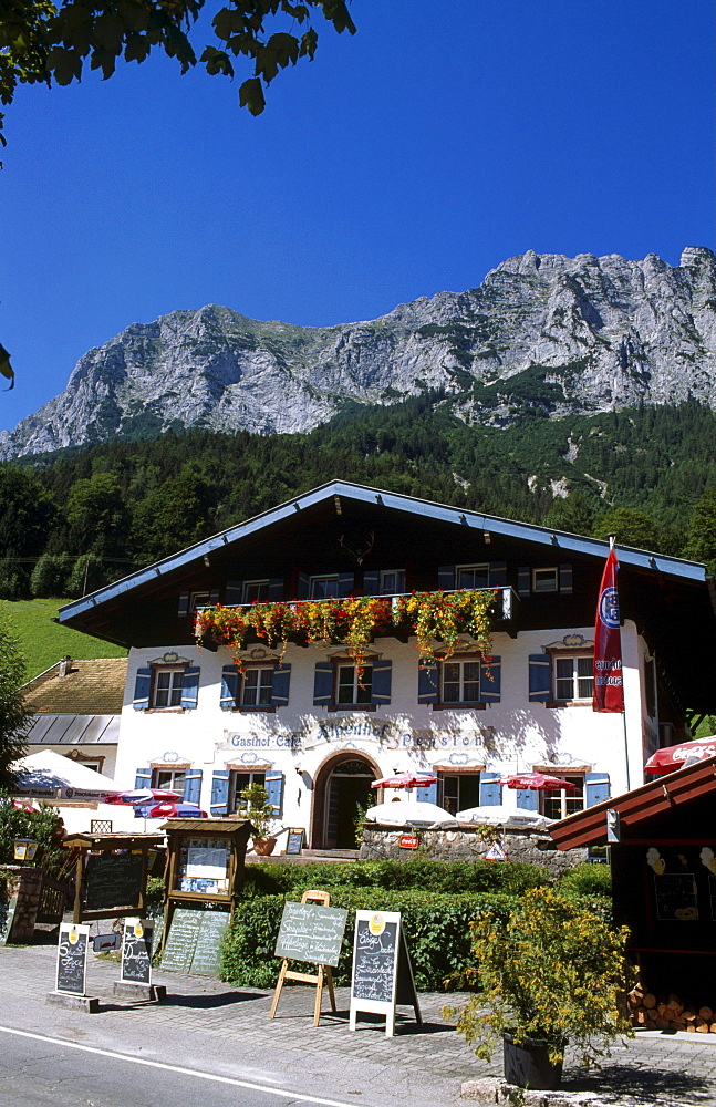 Alpenhof Restaurant, Hintersee Lake, Ramsau, Berchtesgadener Land, Bavaria, Germany