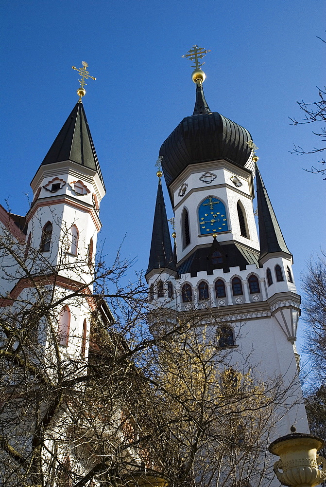 Templar Monastery and Castle, church of the Order of the Knights Templar in Birkenleiten, Munich Au, Bavaria, Germany