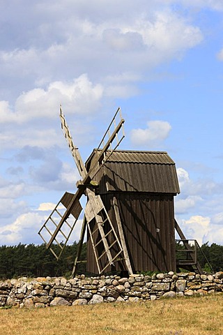 One of the remaining 400 windmills from originally 2000, Oeland, Kalmar County, Sweden, Scandinavia, Europe