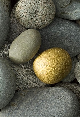 Golden stone and grey gravel