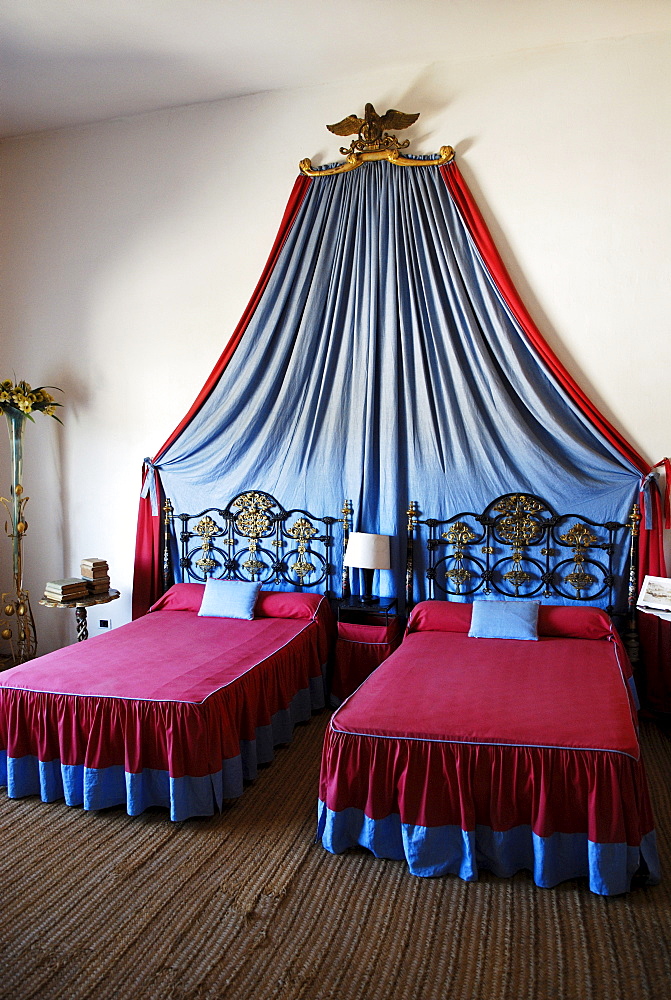 Bedroom in the summer house of surrealist painter Salvador Dali and his wife Gala in Port Lligat, Girona Province, Spain