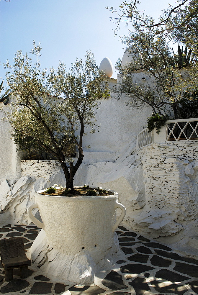 Patio of the Cups, garden at the home of surrealist painter Salvador Dali and his wife Gala in Port Lligat, Girona Province, Spain