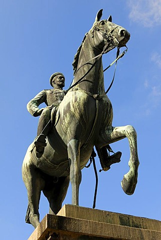 Sigmaringen - equestrian statue from prince leopold from hohenzollern - Baden-Wuerttemberg, Germany, Europe.