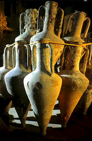 2300-year-old amphoras found in a ship, museum, Cyprus.