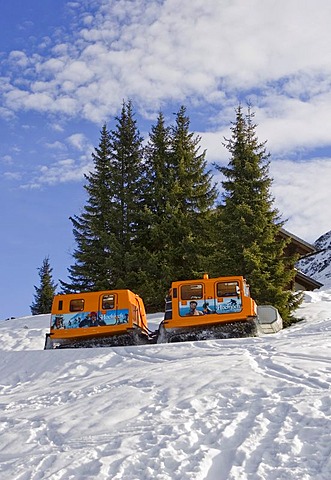 Snowcat on the ski slope