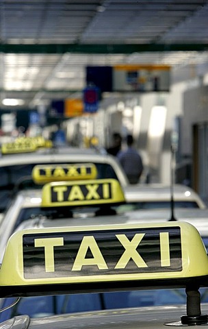 Taxi at the Frankfurt Airport, Hessen, Deutschland.