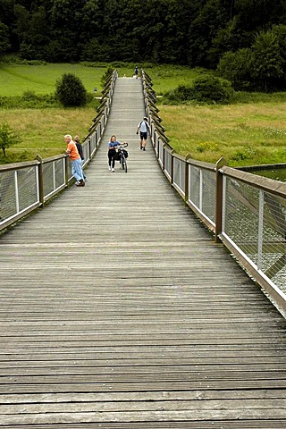 The longest timber bridge of Europe over the Main Danube channel with Essing in the Altmuehltal in Bavaria