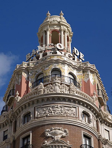 The building of Banco de Valencia, Valencia, Spain