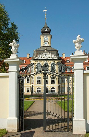 The Gohliser Schloesschen in Leipzig, Germany, builds in the Rococo period style