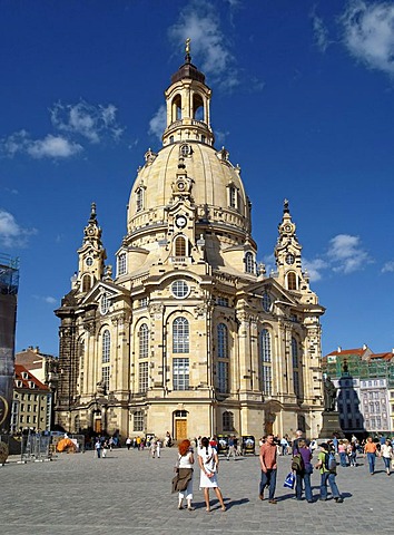 Dresden, Saxony, Dresden old town with the Frauenkirche new built up