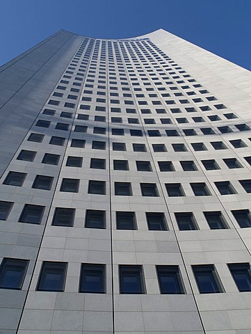 Facade of the high-rise building of the mdr in Leipzig, Saxony, Germany