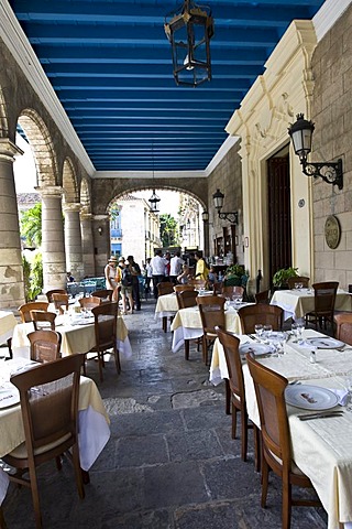 Historic restaurant in the historic city centre of Havana, Cuba, Caribbean