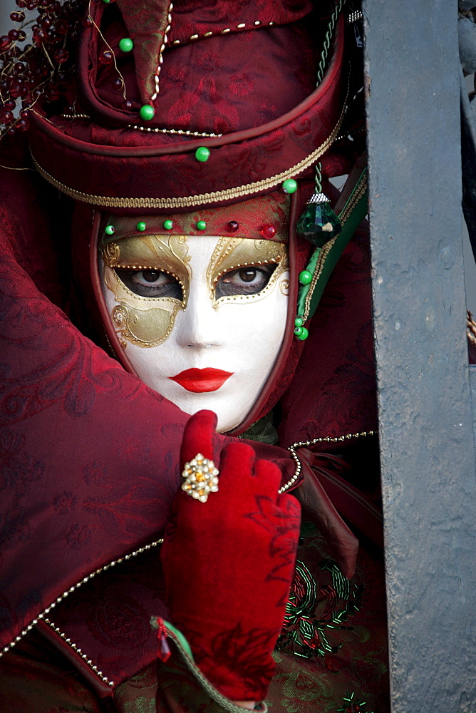 Person wearing mask, Carnival in Venice, Venice, Italy, Europe