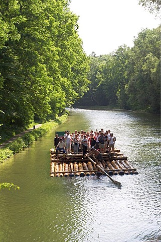 Raft at Flossland Kanal ( Isar ) in Thalkirchen - Munich - Bavaria