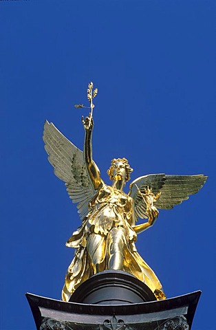 Friedensengel Column of the Angel of Peace golden angel in Munich Bavaria Germany