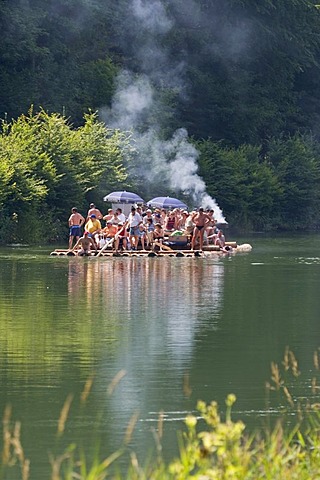 Raft on river Isar near Schaftlarn - Upper Bavaria