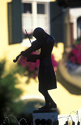 Mozart fountain St. Gilgen Salzkammergut Austria