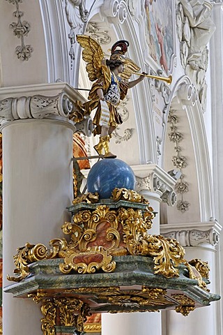 Amberg , baroque pulpit in church St Georg - Upper Palatinate Bavaria Germany