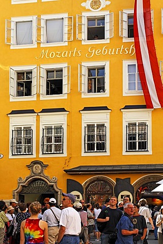 Mozart`s Birthplace in Getreidegasse No 9, Salzburg, Austria