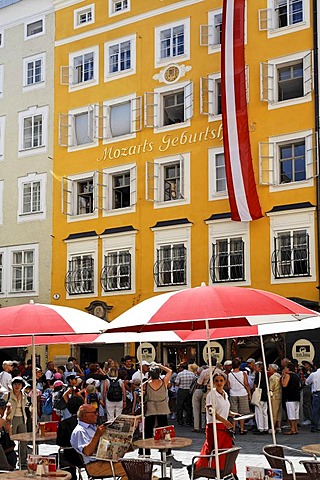 Mozart`s Birthplace in Getreidegasse No 9, Salzburg, Austria