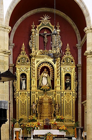 Altar in San Sebastian church, Agueimes, Aguimes, Gran Canaria, Spain