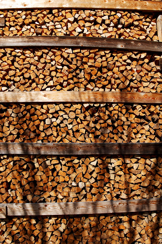 Stacked firewood, Tirol, Austria, Europe