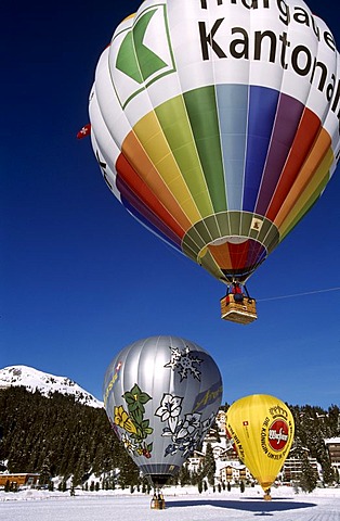 Hot-air balloons, Arosa, Graubuenden, Switzerland