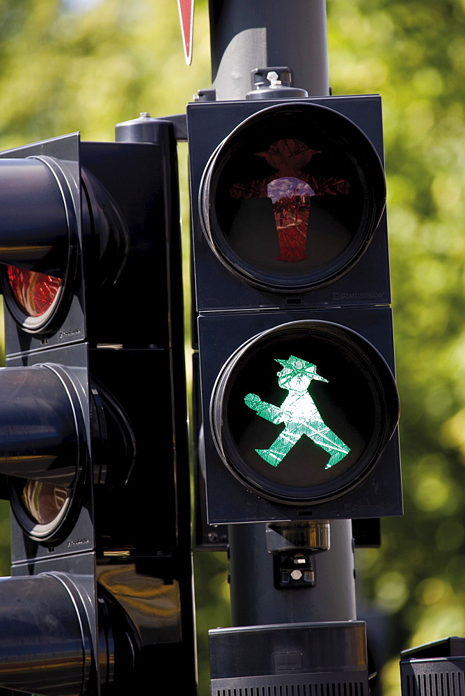 Green pedestrian traffic light, Berlin, Germany