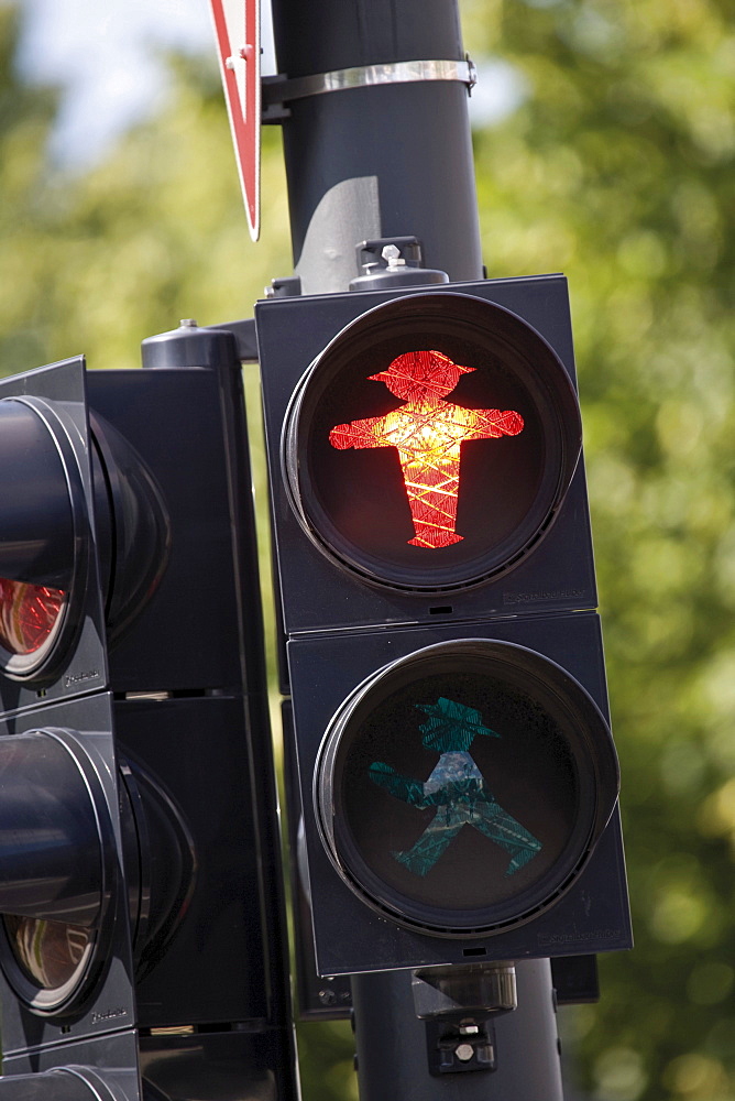 Red pedestrian traffic light, Berlin, Germany