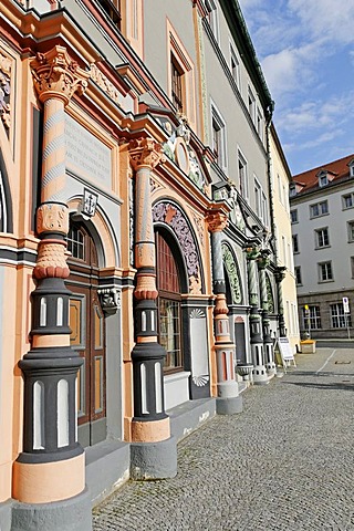 Historical Cranach house at the market of Weimar, Thuringia, Germany, Europe