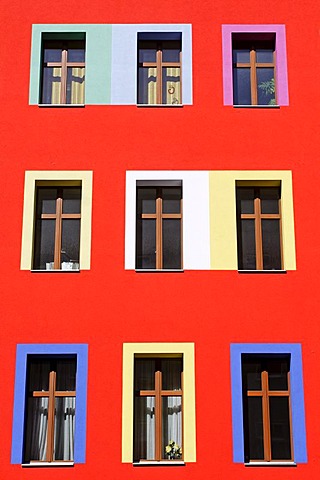 Colourful building in the Kreuzberg district, Berlin, Germany, Europe