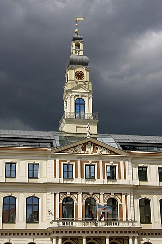 Town hall in the historic city centre of Riga, Latvia, Baltic region, Europe