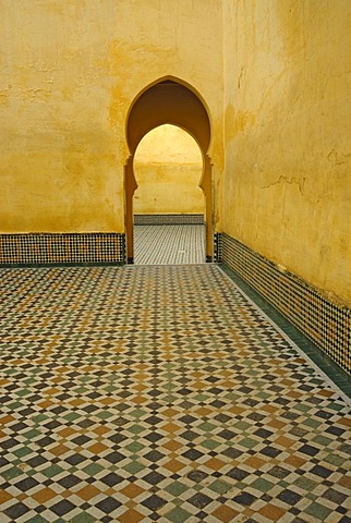 Doorway at the mausoleum of Moulay Ismail in Meknes, Morocco, Africa