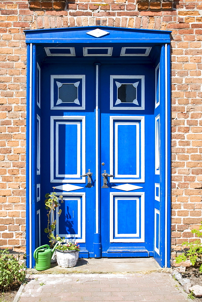 A door of an old house in Wustrow, Mecklenburg-Western Pomerania, Germany, Europe