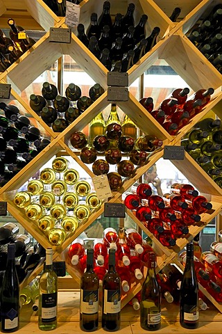 Shelf filled with wine bottles