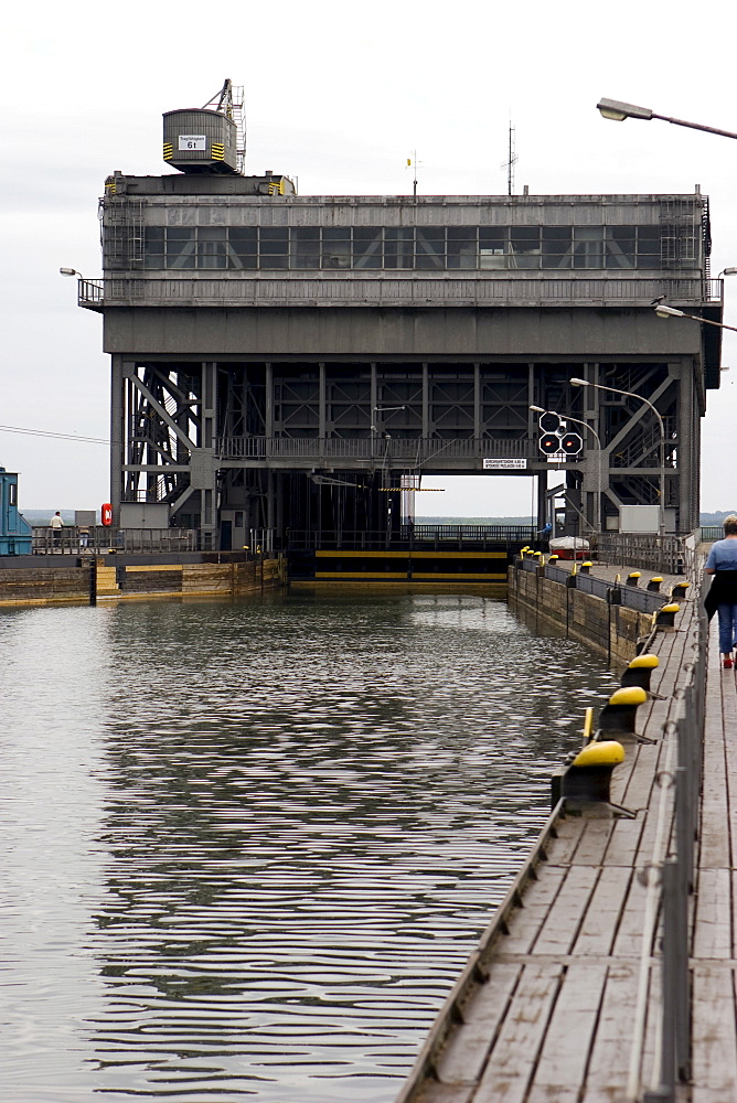 Ship canal lift Niederfinow in Brandenburg, Germany, Europe