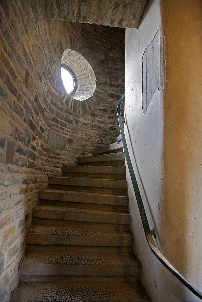 Staircase, former NS-Ordensburg Vogelsang (National Socialist estate), Eifel, North Rhine-Westphalia, Germany, Europe