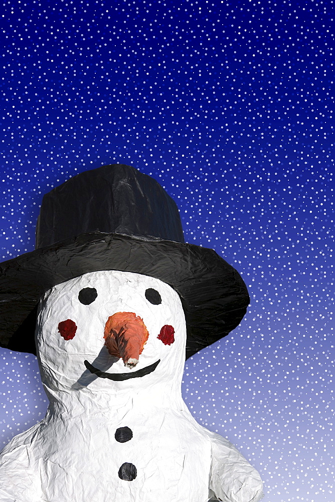 Tinkered snowman, pasted board