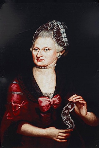 Portrait of Mozart's mother, Mozarthouse St. Gilgen by the Wolfgangsee, birth house of Mozart's mother, Salzburg, Austria