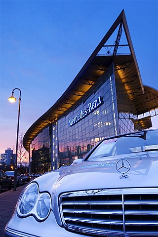 Branch office from Mercedes Benz in Berlin in the evening during dawn, Berlin, Germany