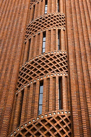 Facade of an old water reservoir tower 1914, cemetery Bergstr., Steglitz, Berlin, Deutschland