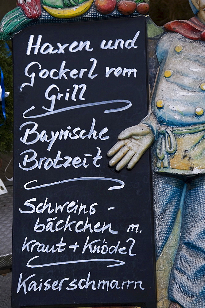 Bavarian menu