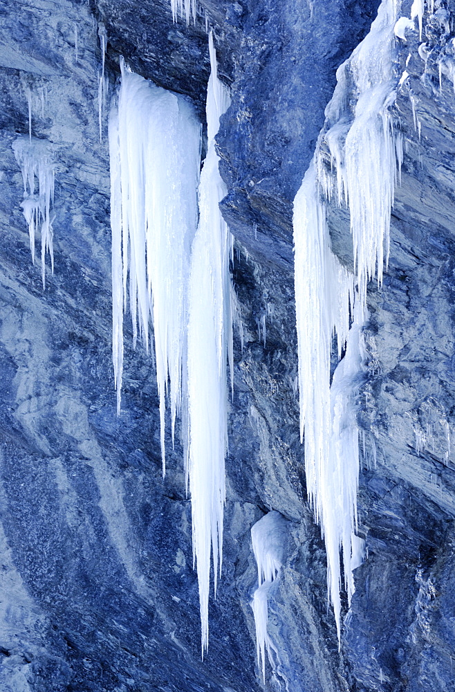Icicles on a cliff