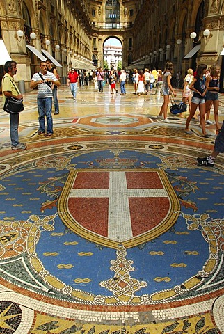 Floor Mosaic Galeria Vittorio Emanuele II. Milan Lombardy Italy